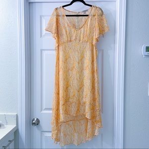 F21 Feather High Low Slip Dress